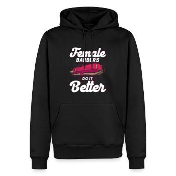 Coiffeur Disant Cadeau Salon de coiffure Coiffeur - Sweat à capuche Premium bio Homme - noir - Devant - Nico (187cm)