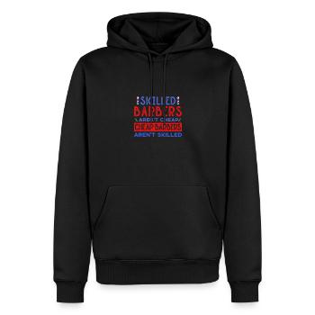 Coiffeur Disant Cadeau Salon de coiffure Coiffeur - Sweat à capuche Premium bio Homme - noir - Devant - Nico (187cm)
