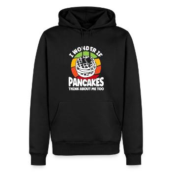 Pfannkuchen Liebhaber Geschenk Pfannkuchen Spruch - Männer Premium Bio Hoodie - Schwarz - Vorne - Nico (187cm)