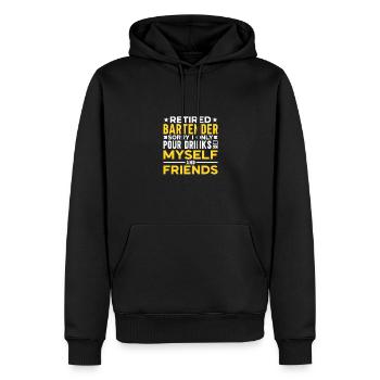 Barman Gift Mixologist Saying Bar - Sweat à capuche Premium bio Homme - noir - Devant - Nico (187cm)