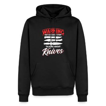Messerwurfscheibe Geschenk Messerwerfer - Männer Premium Bio Hoodie - Schwarz - Vorne - Nico (187cm)