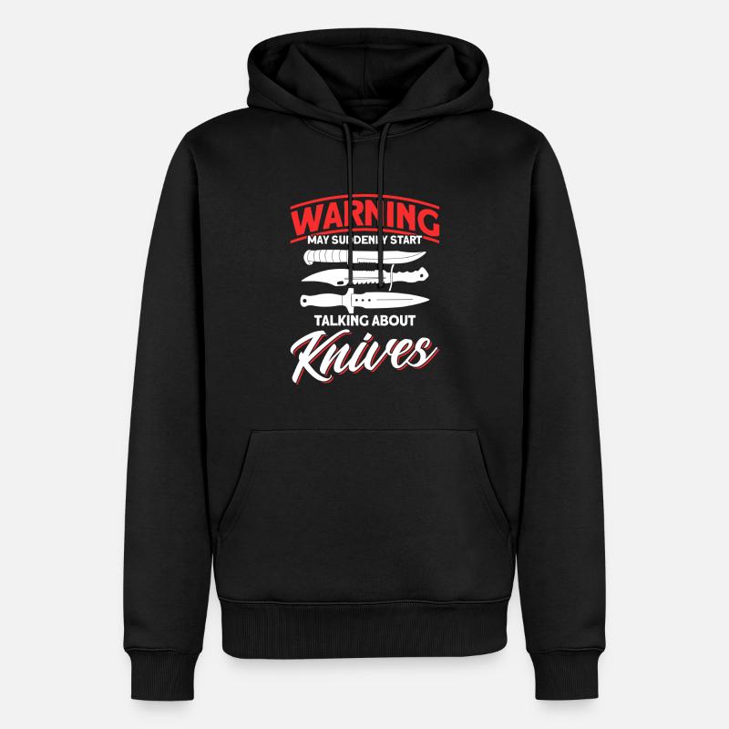 Messerwurfscheibe Geschenk Messerwerfer - Männer Premium Bio Hoodie - Schwarz