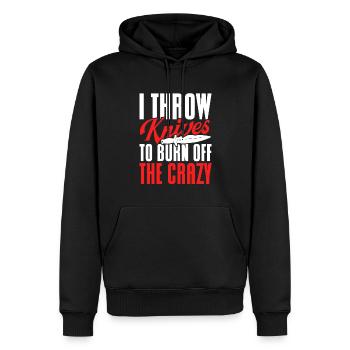 Messerwurfscheibe Geschenk Messerwerfer - Männer Premium Bio Hoodie - Schwarz - Vorne - Nico (187cm)