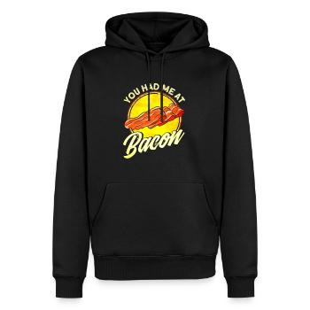 You had me at Bacon - Men’s Premium Organic Hoodie - black - Front - Nico (187cm)