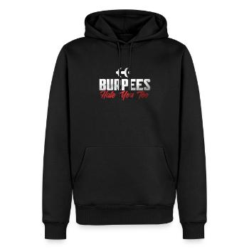 Burpee Workout Gym Zitate Burpees Hassen Dich Auch - Männer Premium Bio Hoodie - Schwarz - Vorne - Nico (187cm)