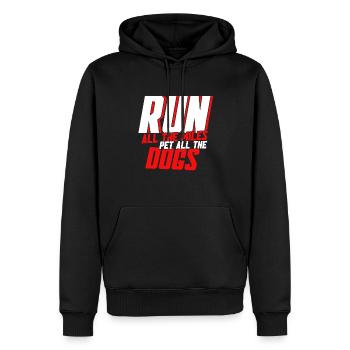 Coureur marathon chien maman chien maman - Sweat à capuche Premium bio Homme - noir - Devant - Nico (187cm)