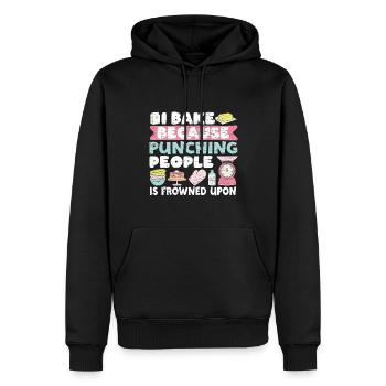 Backen Bäcker - Männer Premium Bio Hoodie - Schwarz - Vorne - Nico (187cm)