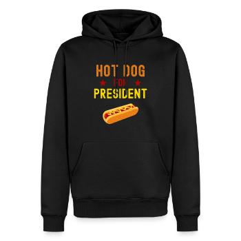 HotDog for president - Fast Food Love - Men’s Premium Organic Hoodie - black - Front - Nico (187cm)