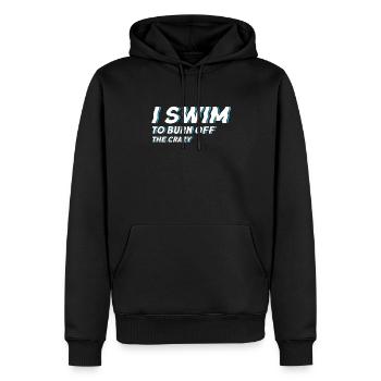 Nageur cadeau nageur disant natation - Sweat à capuche Premium bio Homme - noir - Devant - Nico (187cm)