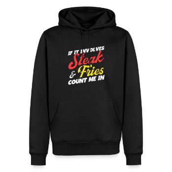 Fleischliebhaber Spruch Lustiges BBQ Fleisch Steak - Männer Premium Bio Hoodie - Schwarz - Vorne - Nico (187cm)