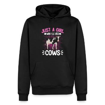 Vache Farmer Cadeau Vache Laitière Agriculture Vache - Sweat à capuche Premium bio Homme - noir - Devant - Nico (187cm)