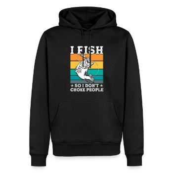 Cadeau de pêche Pêche Pêcheur Drôle De Pêcheur - Sweat à capuche Premium bio Homme - noir - Devant - Nico (187cm)