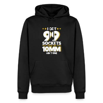 Cadeau de garage mécanique pour mécanicien - Sweat à capuche Premium bio Homme - noir - Devant - Nico (187cm)