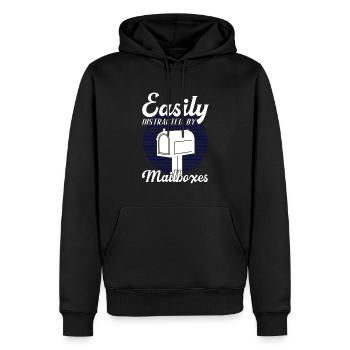 Postbote Briefträger Paketzusteller Job Postbote - Männer Premium Bio Hoodie - Schwarz - Vorne - Nico (187cm)