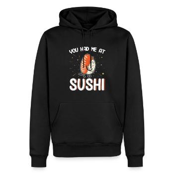 Sushi Cadeau Riz Doux Sushi - Sweat à capuche Premium bio Homme - noir - Devant - Nico (187cm)