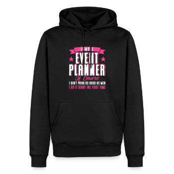 Eventplaner Hochzeitsplaner Event Manager - Männer Premium Bio Hoodie - Schwarz - Vorne - Nico (187cm)