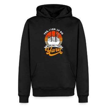 Tricot à l’aiguille de fil de fil de crochet froissé - Sweat à capuche Premium bio Homme - noir - Devant - Nico (187cm)