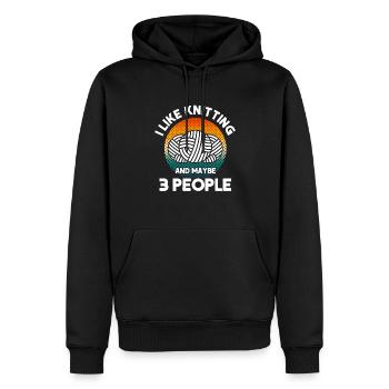 Tricot à l’aiguille de fil de fil de crochet froissé - Sweat à capuche Premium bio Homme - noir - Devant - Nico (187cm)