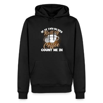 Tricot à l’aiguille de fil de fil de crochet froissé - Sweat à capuche Premium bio Homme - noir - Devant - Nico (187cm)