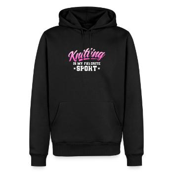 Tricot à l’aiguille de fil de fil de crochet froissé - Sweat à capuche Premium bio Homme - noir - Devant - Nico (187cm)