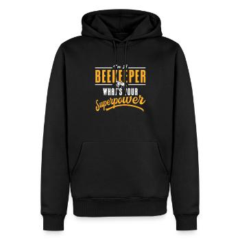 Apiculture Apiculteurs Abeilles Apiculteurs - Sweat à capuche Premium bio Homme - noir - Devant - Nico (187cm)