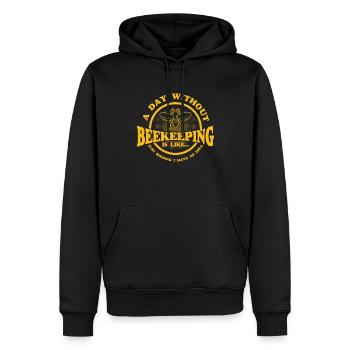 Apiculture Apiculteurs Abeilles Apiculteurs - Sweat à capuche Premium bio Homme - noir - Devant - Nico (187cm)