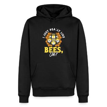 Apiculture Apiculteurs Abeilles Apiculteurs - Sweat à capuche Premium bio Homme - noir - Devant - Nico (187cm)