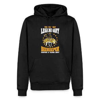 Apiculture Apiculteurs Abeilles Apiculteurs - Sweat à capuche Premium bio Homme - noir - Devant - Nico (187cm)