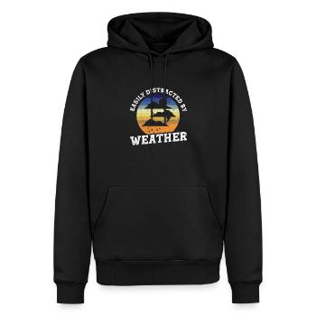 Météorologue Citation Cadeau Météorologie - Sweat à capuche Premium bio Homme - noir - Devant - Nico (187cm)