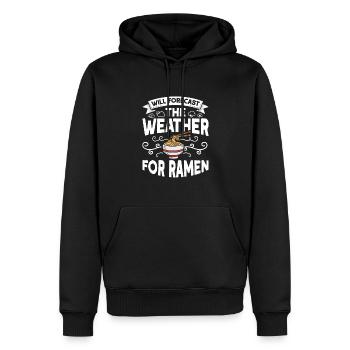 Météorologue Citation Cadeau Météorologie - Sweat à capuche Premium bio Homme - noir - Devant - Nico (187cm)