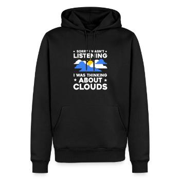 Météorologue Citation Cadeau Météorologie - Sweat à capuche Premium bio Homme - noir - Devant - Nico (187cm)