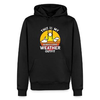 Météorologue Citation Cadeau Météorologie - Sweat à capuche Premium bio Homme - noir - Devant - Nico (187cm)