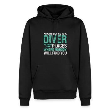 Sporttauchen Geschenk Unterwasser Sporttaucher - Männer Premium Bio Hoodie - Schwarz - Vorne - Nico (187cm)