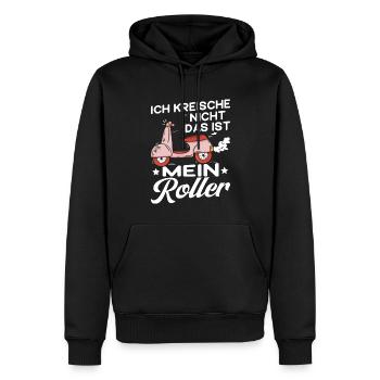 Retro Mopet Mofa Motorroller - Männer Premium Bio Hoodie - Schwarz - Vorne - Nico (187cm)