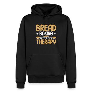 Bread Baking Gift Bakery Quote Baker - Men’s Premium Organic Hoodie - black - Front - Nico (187cm)