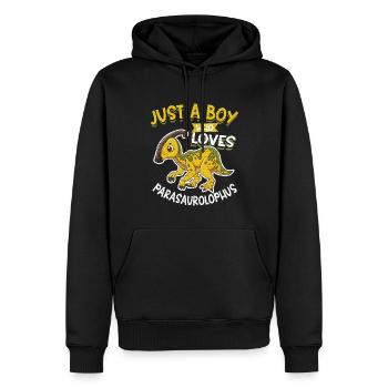 Dino Parasaurolophus Dinosaurier - Männer Premium Bio Hoodie - Schwarz - Vorne - Nico (187cm)