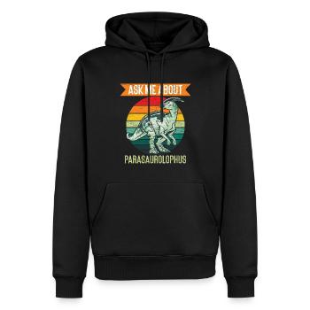 Reto Parasaurolophus Dino Dinosaurier - Männer Premium Bio Hoodie - Schwarz - Vorne - Nico (187cm)