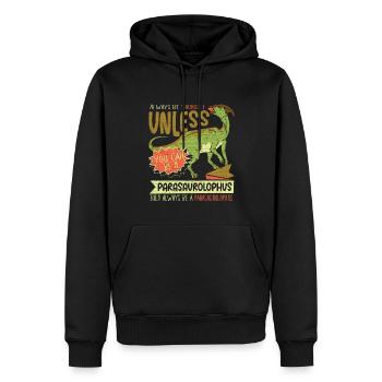 Parasaurolophus Dino - Männer Premium Bio Hoodie - Schwarz - Vorne - Nico (187cm)
