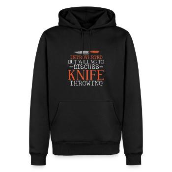 Messerwurfscheibe Geschenk Messerwerfer - Männer Premium Bio Hoodie - Schwarz - Vorne - Nico (187cm)