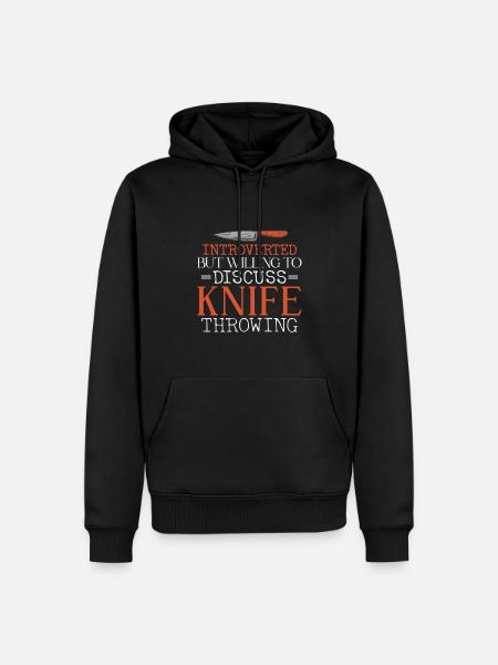Messerwurfscheibe Geschenk Messerwerfer - Männer Premium Bio Hoodie - Schwarz