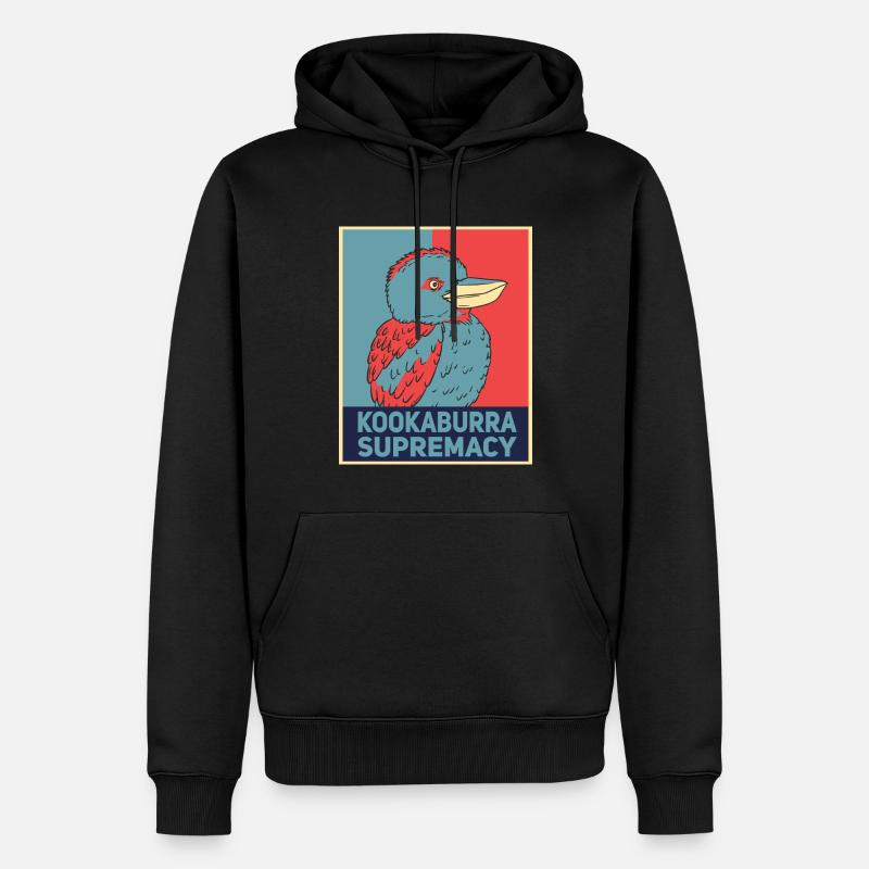 Australischer Kookaburra - Männer Premium Bio Hoodie - Schwarz