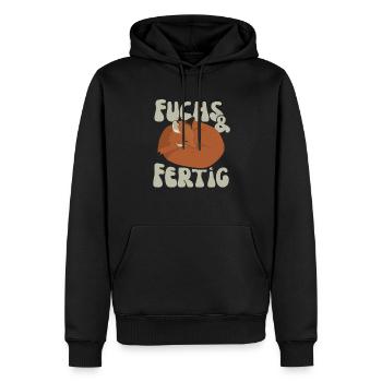 Fuchs und Fertig Müder Fuchs - Männer Premium Bio Hoodie - Schwarz - Vorne - Nico (187cm)