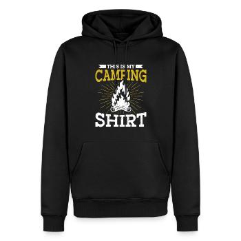 Camping Gift Drôle de dicton pour les campeurs - Sweat à capuche Premium bio Homme - noir - Devant - Nico (187cm)