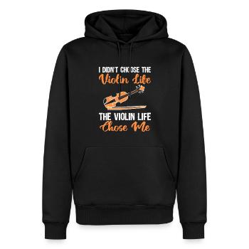 Violon Violon - Sweat à capuche Premium bio Homme - noir - Devant - Nico (187cm)