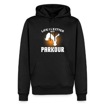 Parkour Cadeau Freerunning Parkour Runner - Sweat à capuche Premium bio Homme - noir - Devant - Nico (187cm)