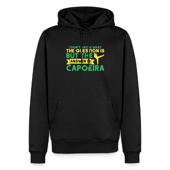 Capoeira Cadeau Brésil Arts Martiaux Capoeira - Sweat à capuche Premium bio Homme - noir - Devant - Nico (187cm)
