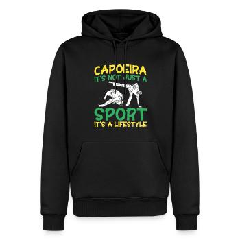 Capoeira Cadeau Brésil Arts Martiaux Capoeira - Sweat à capuche Premium bio Homme - noir - Devant - Nico (187cm)