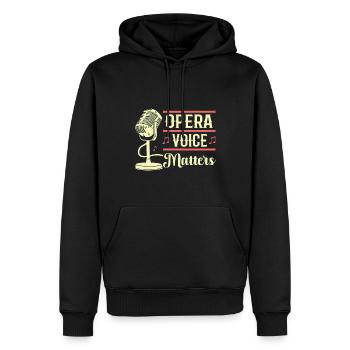Drôle de chanteur d’opéra - Sweat à capuche Premium bio Homme - noir - Devant - Nico (187cm)