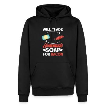 Fabrication de savon Cadeau Fabricant de savon maison - Sweat à capuche Premium bio Homme - noir - Devant - Nico (187cm)