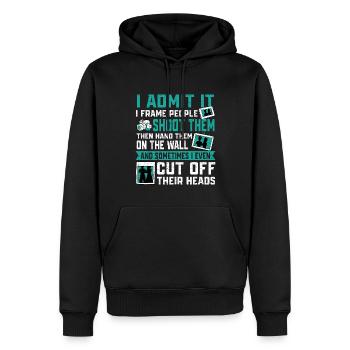 Fotograf Geschenkidee Photograph - Männer Premium Bio Hoodie - Schwarz - Vorne - Nico (187cm)